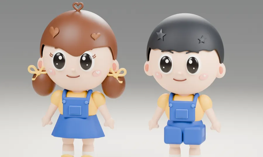 Blender로 리깅한 3D 캐릭터